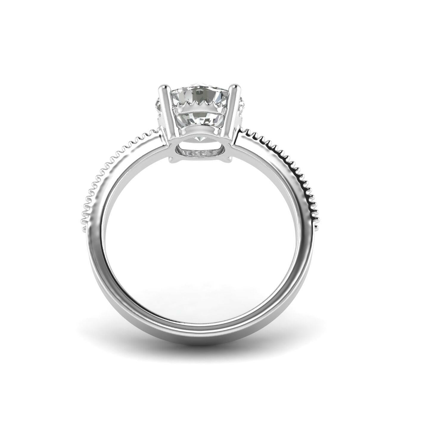 White Gold Studded 2.11 CARAT Lab Grown Diamond Ring-F Color VVS2 Clarity.